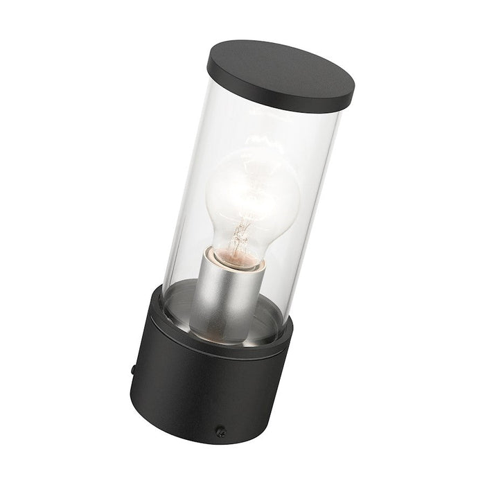 Livex Atlantic 1 Lt Outdoor Post Top Lantern, Black/Silver