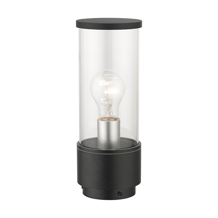 Livex Atlantic 1 Lt Outdoor Post Top Lantern, Black/Silver