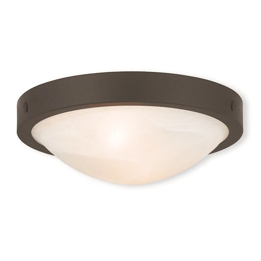 Livex New Brighton 12.25" 2 Light Ceiling Mount, Bronze/Alabaster - 73951-07