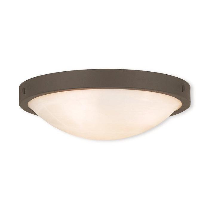 Livex New Brighton 3 Light Ceiling Mount, Bronze/Alabaster - 73952-07