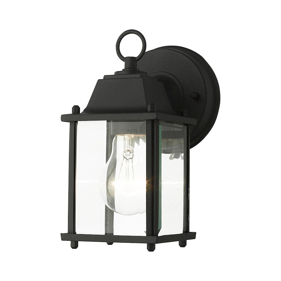 Livex Hamilton 1 Light Outdoor Mini Downlight Wall Lantern, Black - 7506-14