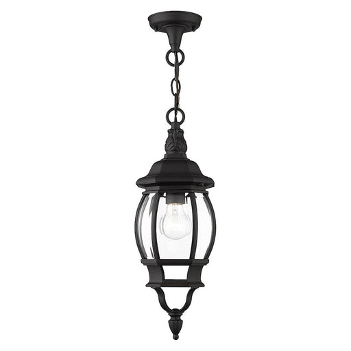 Livex Frontenac 1 Light Outdoor Pendant Lantern, Textured Black - 7523-14