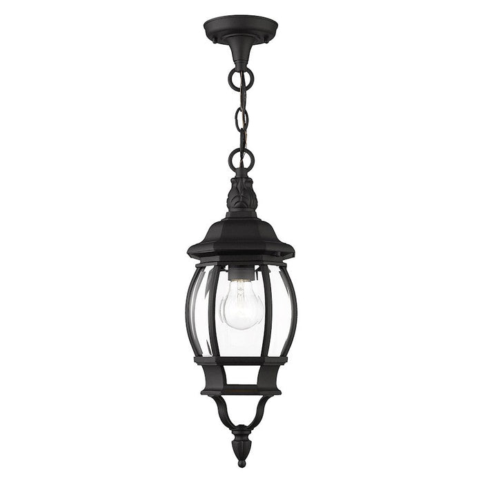 Livex Frontenac 1 Light Outdoor Pendant Lantern, Textured Black - 7523-14