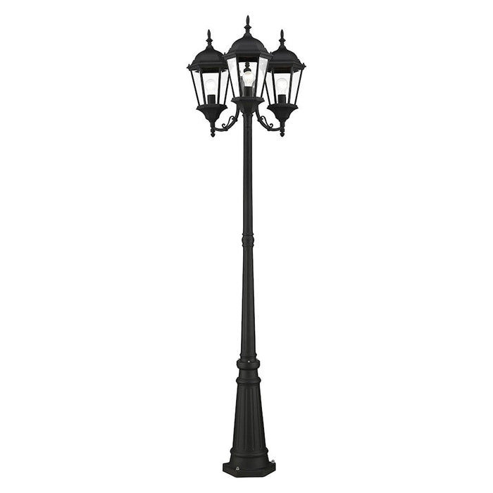 Livex Hamilton 3 Light Outdoor Post Light, Textured Black - 7553-14