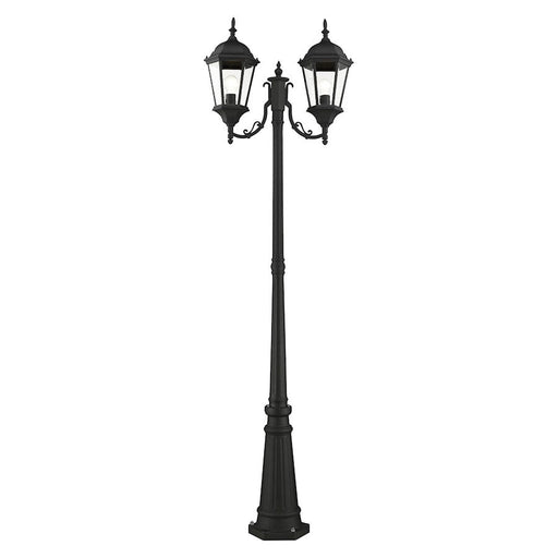 Livex Hamilton 2 Light Outdoor Post Light, Textured Black - 7554-14