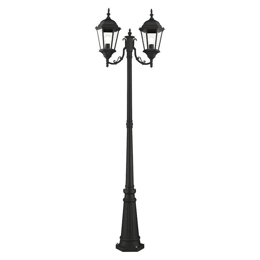 Livex Hamilton 2 Light Outdoor Post Light, Textured Black - 7554-14