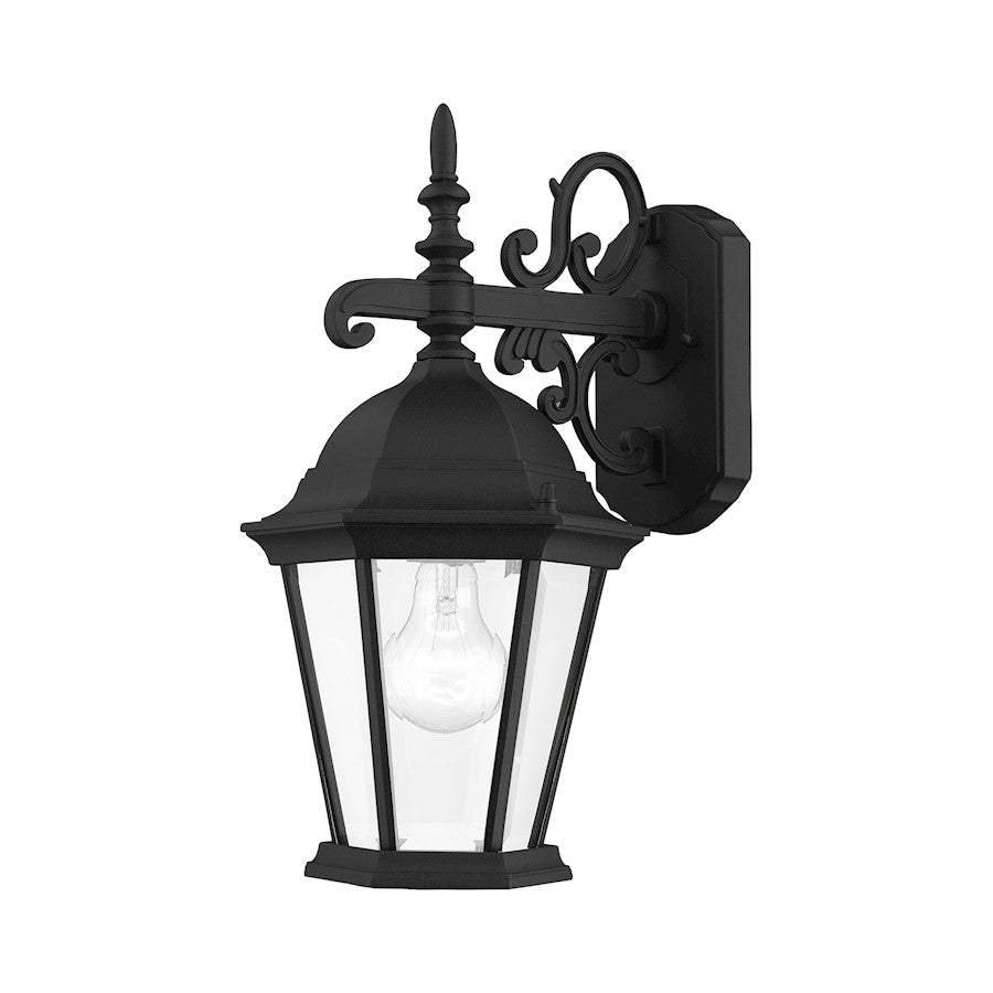 Livex Hamilton 1 Light Outdoor Downlight Wall Lantern, Textured Black - 7555-14