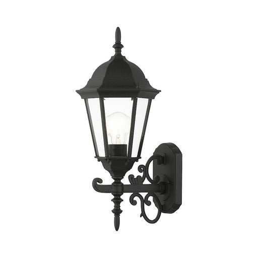 Livex Hamilton 1 Light Outdoor Uplight Wall Lantern, Textured Black - 7556-14