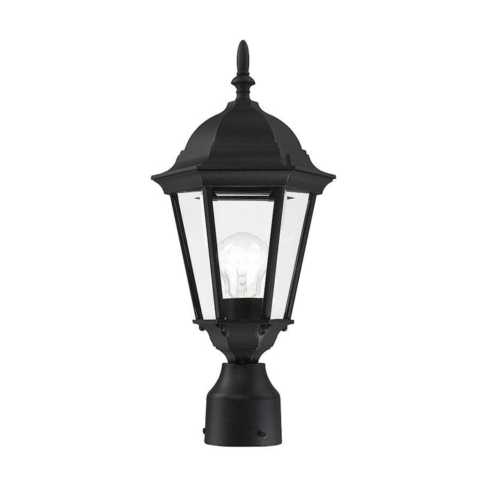 Livex Hamilton 1 Light Outdoor Post Top Lantern, Textured Black - 7558-14