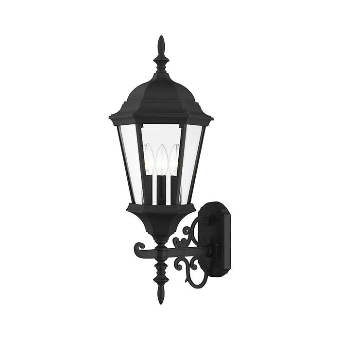 Livex Hamilton 3 Light Uplight Outdoor Wall Lantern, Textured Black - 7561-14