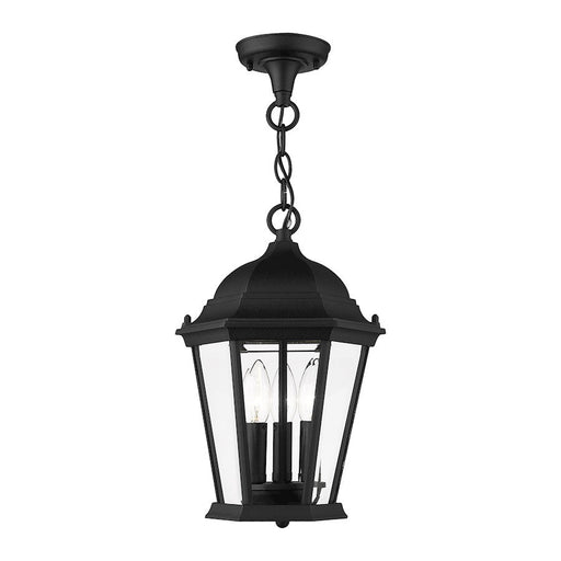 Livex Hamilton 3 Light 14" Outdoor Pendant Lantern, Textured Black - 7564-14