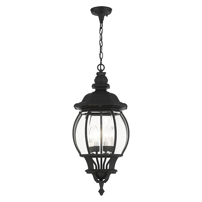 Livex Frontenac 4 Light Outdoor Pendant Lantern, Textured Black - 7705-14