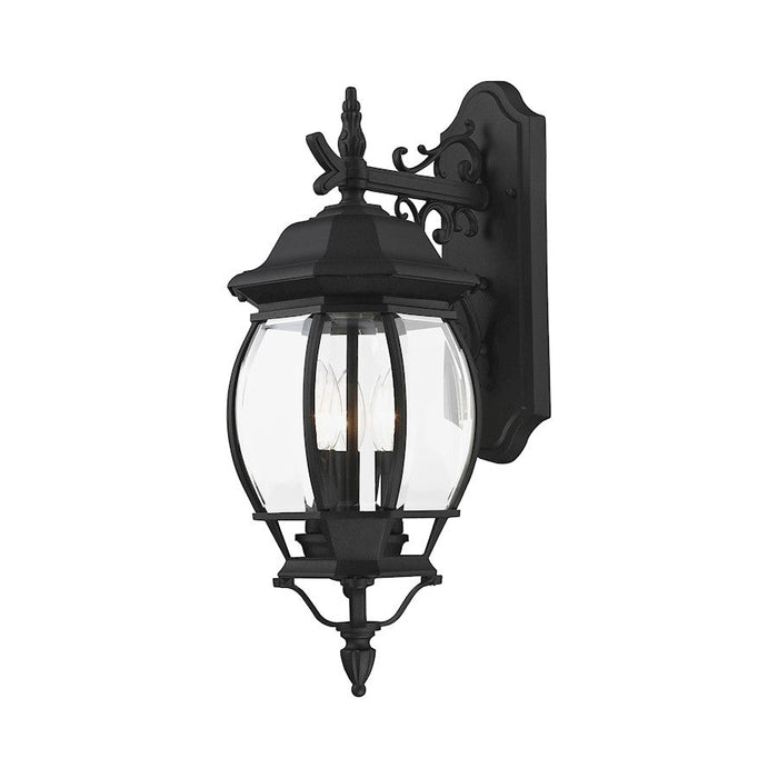 Livex Frontenac 3 Light Downlight Outdoor Wall Lantern, Textured Black - 7707-14