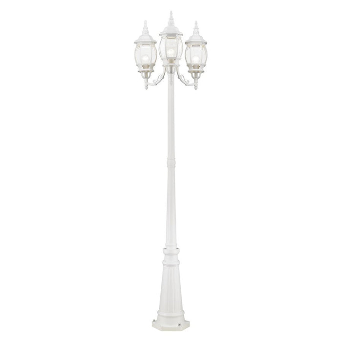 Livex Frontenac 3 Light Outdoor Post Light, Textured White - 7710-13