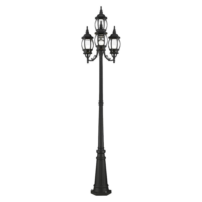 Livex Frontenac 4 Light Outdoor Post Light, Textured Black - 7711-14