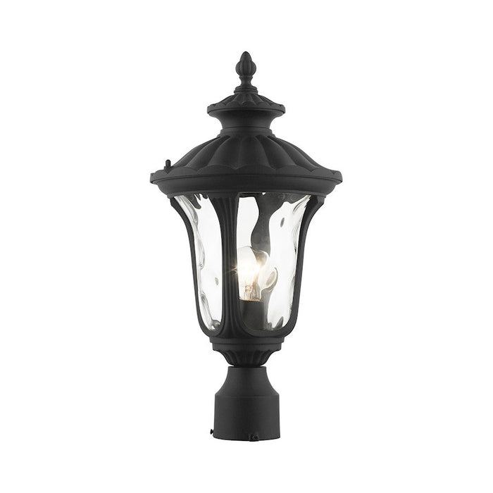 Livex Oxford 1 Light Outdoor Small Post Top Lantern, Textured Black - 7848-14