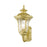 Livex Oxford 1 Lt Outdoor Small Wall Lantern, Gold/Clear Water