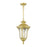 Livex Oxford 1 Lt Outdoor Med Pendant Lantern, Gold/Clear Water