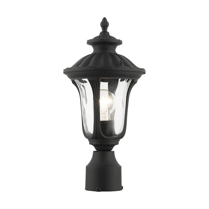 Livex Oxford 1 Light Outdoor Medium Post Top Lantern, Textured Black - 7855-14