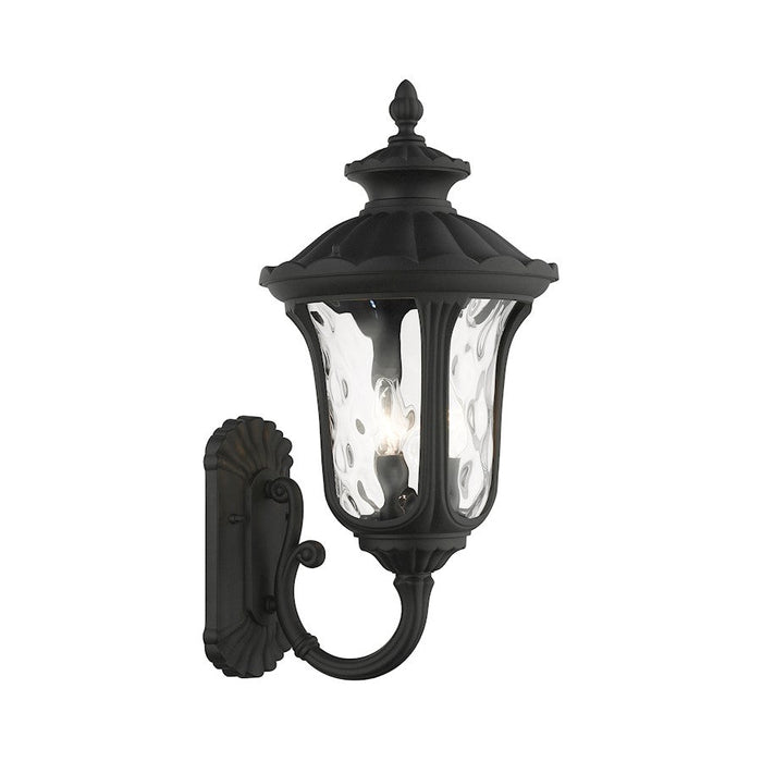 Livex Oxford 3 Light Upward Outdoor Wall Lantern, Textured Black - 7856-14