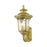 Livex Oxford 3 Lt Outdoor Large Wall Lantern, Gold/Clear Water