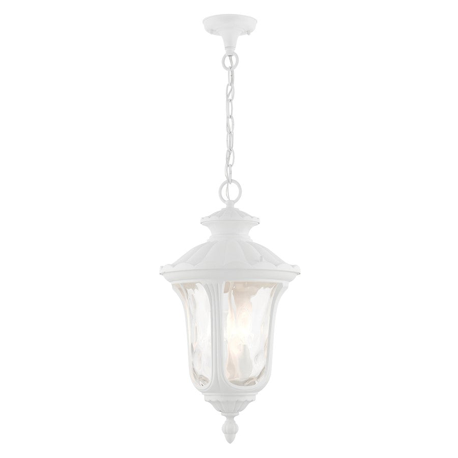 Livex Oxford 3 Light Outdoor Pendant Lantern, Textured White - 7858-13