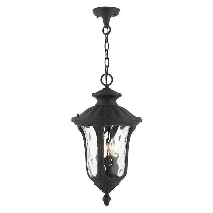 Livex Oxford 3 Light Outdoor Pendant Lantern, Textured Black - 7858-14