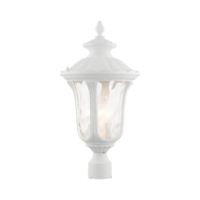 Livex Oxford 3 Light Outdoor Post Top Lantern, Textured White - 7859-13