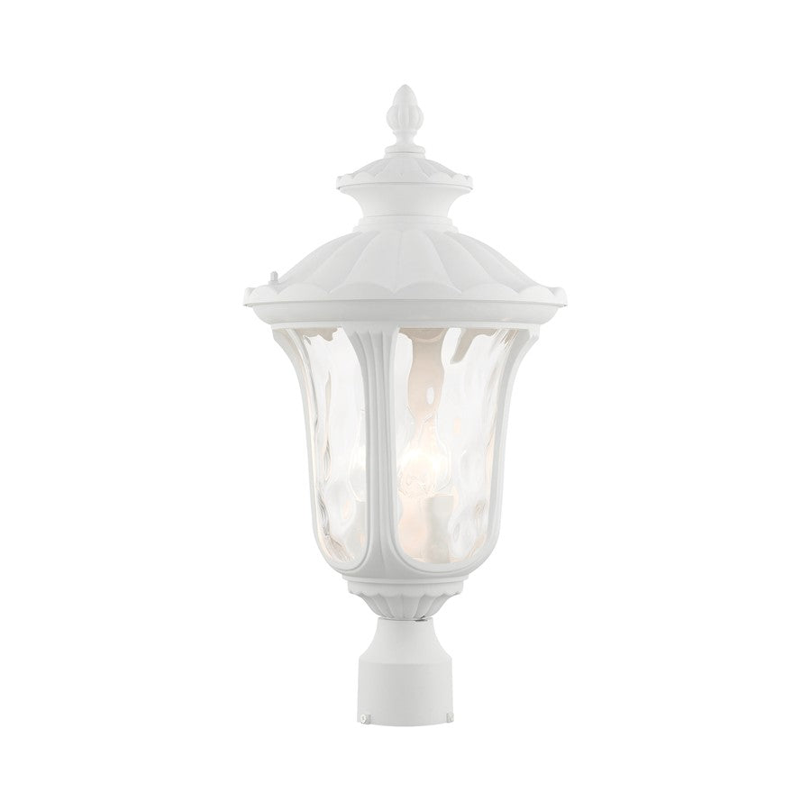 Livex Oxford 3 Light Outdoor Post Top Lantern, Textured White - 7859-13