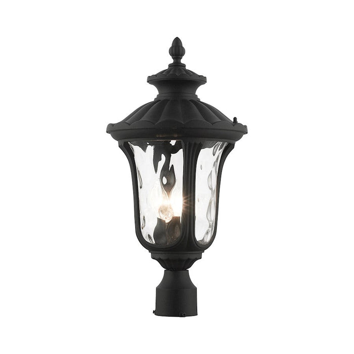 Livex Oxford 3 Light Outdoor Post Top Lantern, Textured Black - 7859-14