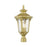 Livex Oxford 3 Lt Outdoor Large Post Top Lantern, Gold/Clear Water - 7859-33