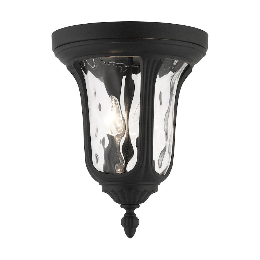 Livex Oxford 2 Light Outdoor Ceiling Mount, Textured Black - 7861-14