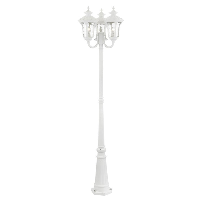 Livex Oxford 3 Light Outdoor Post Light, Textured White - 7866-13