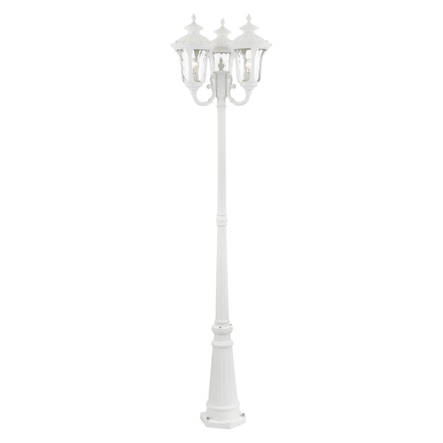 Livex Oxford 3 Light Outdoor Post Light, Textured White - 7866-13