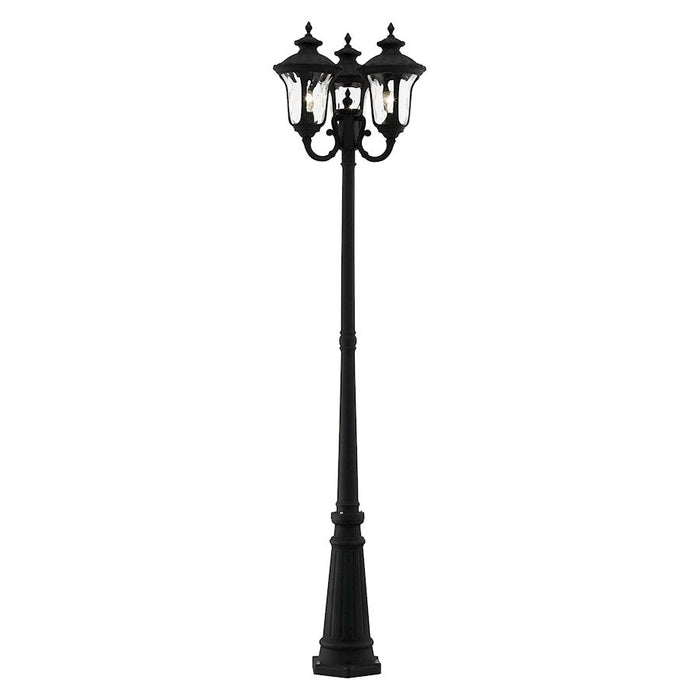 Livex Oxford 3 Light Outdoor Post Light, Textured Black - 7866-14