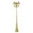 Livex Oxford 3 Lt Outdoor 3-Head Post Lt , Gold/Hand Blown Clear Water - 7866-33