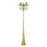 Livex Oxford 3 Lt Outdoor 3-Head Post Lt , Gold/Hand Blown Clear Water