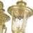 Livex Oxford 3 Lt Outdoor 3-Head Post Lt , Gold/Hand Blown Clear Water