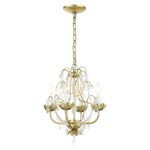 Livex Acanthus 4 Light Chandelier, Winter Gold - 8193-28