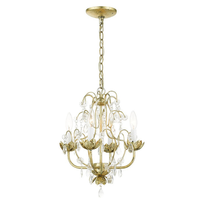 Livex Acanthus 4 Light Chandelier, Winter Gold - 8193-28