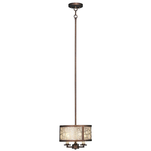 Livex Avalon 3 Light Mini Pendant, Palacial Bronze/Gilded Accents - 8673-64