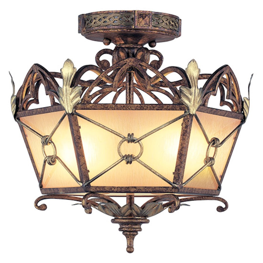 Livex Bristol Manor 2 Light Ceiling Mount, Palacial Bronze/Gilded - 8823-64