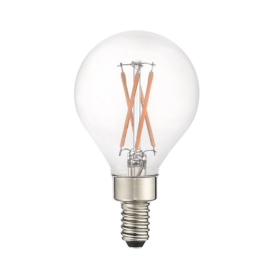 Livex Pack of 10, 4.5W, 3000K, G16.5 Globe Filament LED Bulbs, Clear - 920405X10