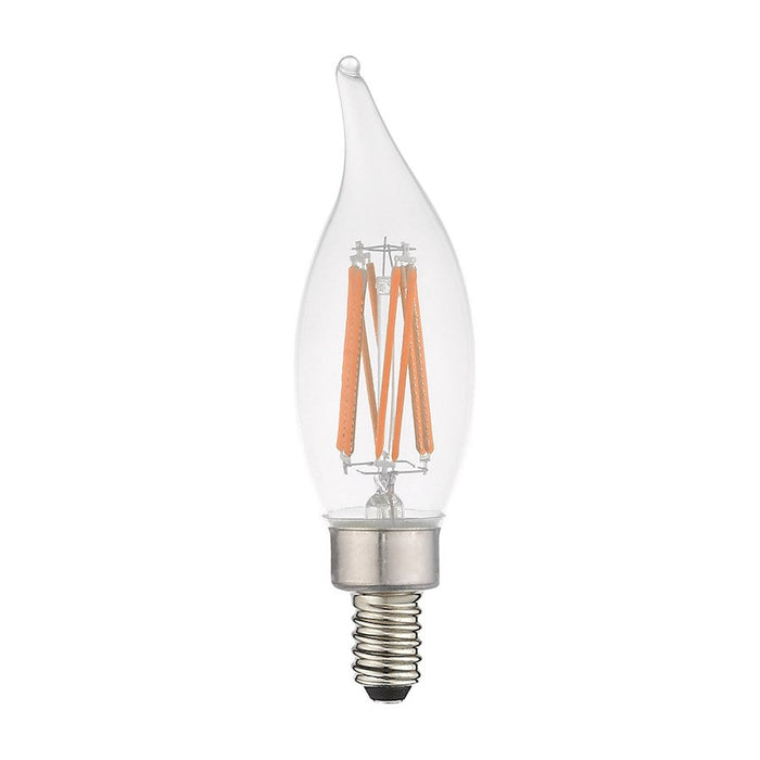 Livex Pack of 10, 5.3W, CA10 Flame Tip Filament LED Bulbs, Clear - 920511X10