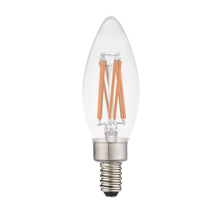 Livex Pack of 10, 5.3W, B10 Torpedo Filament LED Bulbs, Clear Glass - 920512X10