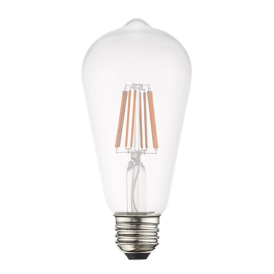 Livex Pack of 10, 7.7W, 2700K, ST19 Edison Filament LED Bulbs, Clear - 960801X10