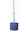 Lite Source Rumple II 1 Light Pendant in Polished Steel/Blue