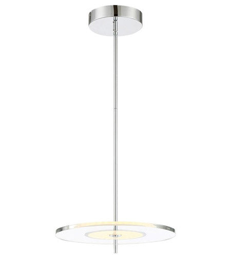 Lite Source Otoniel LED 1 Light Pendant, Chrome/Clear Acrylic