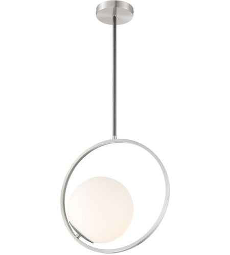 Lite Source Equinox 1 Light Pendant, Black/Painted Grey/Frost