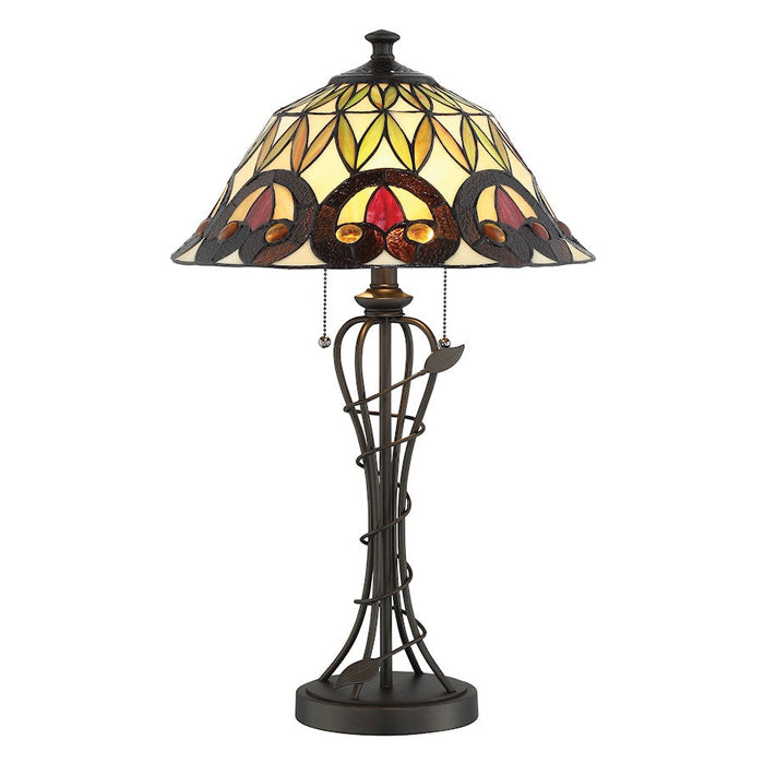 Lite Source Odetta 2 Light Table Lamp in Dark Bronze/Tiffany - C41385